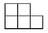 A polyomino piece made of six squares forming an L-shape with an extra square attached.