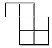 A polyomino piece made of seven squares forming a zigzag pattern.