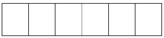 A blank six-cell rectangular grid representing spaces for placing digits to form a six-digit number.