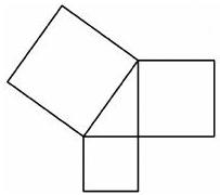A geometric figure made of three squares joined at their corners, forming an L-shape.