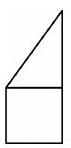 A geometric figure composed of a square with a right triangle attached to its top side.