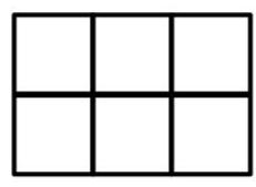 A rectangle divided into six squares, illustrating a convex polygon decomposed into squares.