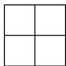 A 2 by 2 grid of unit squares, representing a smaller board for the game.