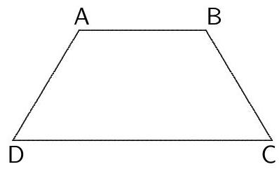 A labeled trapezoid ABCD with AB parallel to CD and all vertices marked.