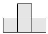A diagram of a T-shaped polyomino consisting of four squares arranged in a T formation.