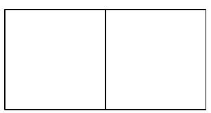 A rectangle divided into two unit squares by a vertical line segment in the center, forming a figure with seven edges.