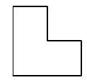 An L-shaped tromino formed by three connected unit squares, outlined in black.